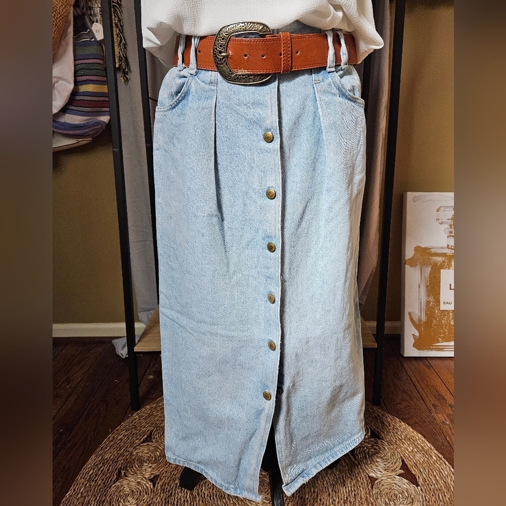 Vintage Denim Buttondown SkirtSize 14